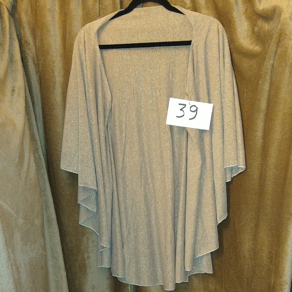Elegant Gold Shawl Wrap, One Size